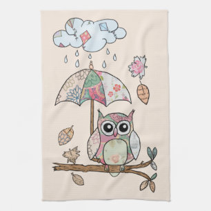 Linge De Cuisine Hibou sous la pluie