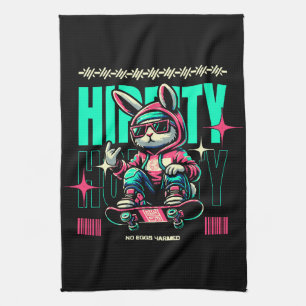 Linge De Cuisine Hip-Hop Hoppity - Lapin Skateur de Pâques