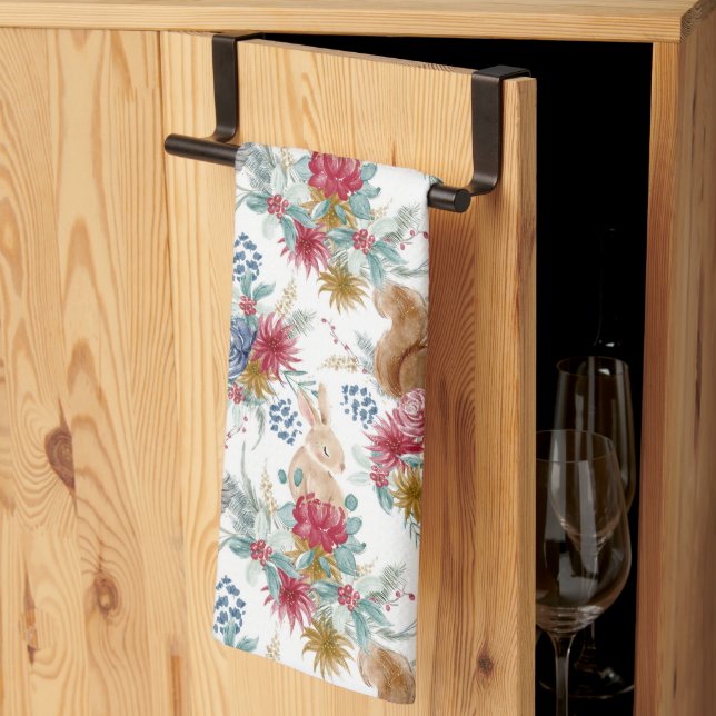 Linge De Cuisine Hiver Merveilles Bois Animaux Noël (Pliage en tiers)