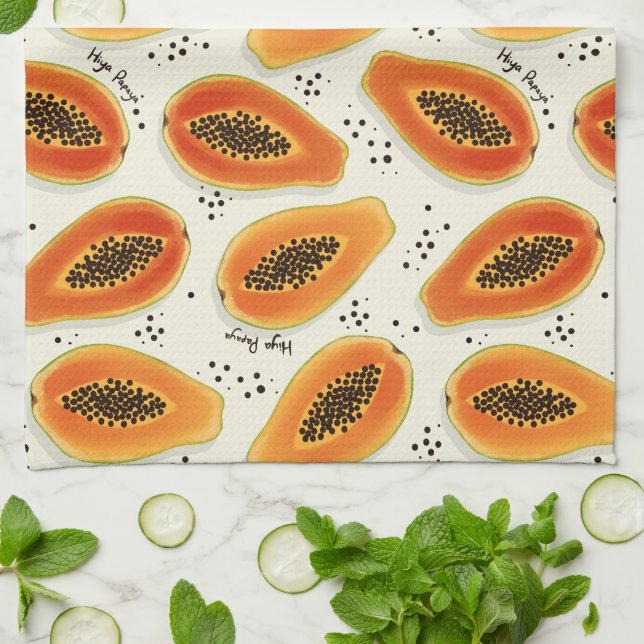 Linge De Cuisine Hiya Papaya Motif (Plié)