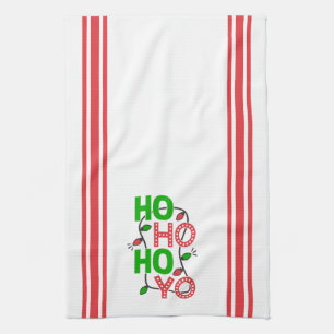 Linge De Cuisine Ho Ho Ho Noël rouge et vert