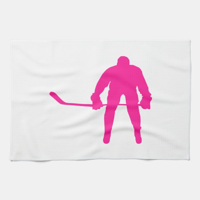 Linge De Cuisine Hockey sur glace rose chaud (Horizontal)