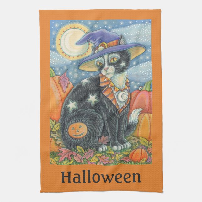 LINGE DE CUISINE HOCUS POCUS NOIR CAT WITCH VACANCES CUISINE SERVIE (Vertical)