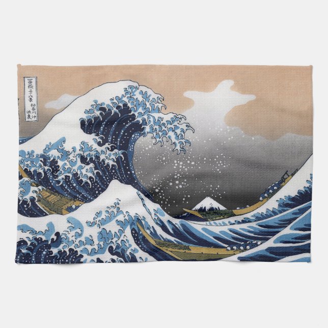 Linge De Cuisine Hokusai , “ The Great Wave off Kanagawa ” (Horizontal)