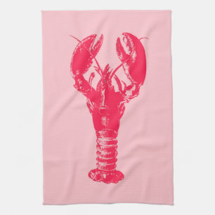 Linge De Cuisine Homard fuchsia sur rose-clair