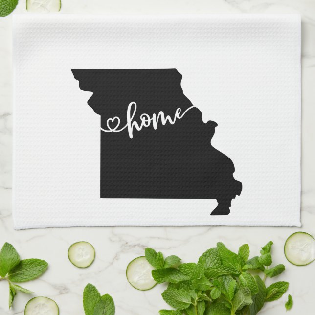 Linge De Cuisine Home State Outline Heart Missouri (Plié)