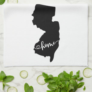 Linge De Cuisine Home State Outline Heart New Jersey