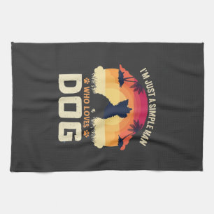 Linge De Cuisine Homme Simple Qui Aime Silhouette De Chien Coucher