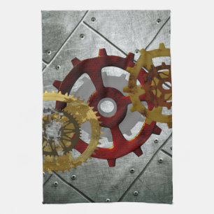 Linge De Cuisine Horloges grunges et vitesses de Steampunk