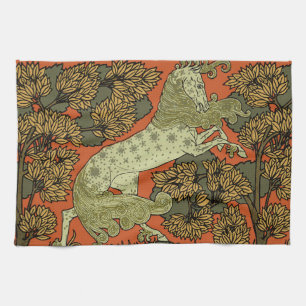 Linge De Cuisine Horse Arts médiévaux Artisanat Art Nouveau