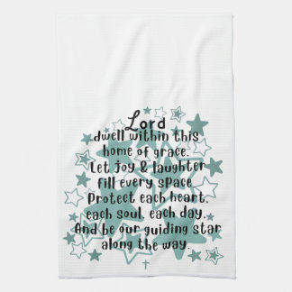 Linge De Cuisine House Blessing Poem Teal Stars