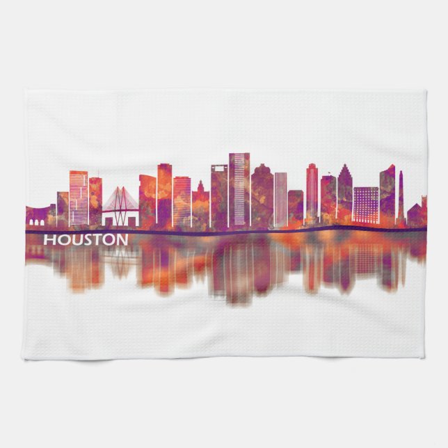 Linge De Cuisine Houston Texas Skyline (Horizontal)