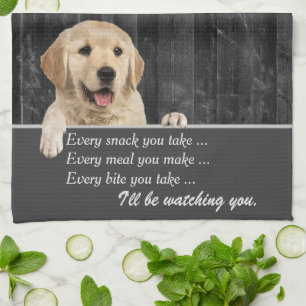 Linge De Cuisine Humour Golden Retriever Sur Le Bois De Grange