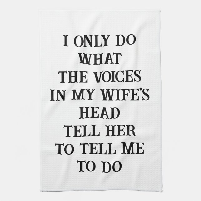Linge De Cuisine Husband Wife Joke Kitchen Hand Towel (Vertical)