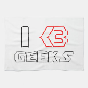 Linge De Cuisine I Heart Geek ASCII ART