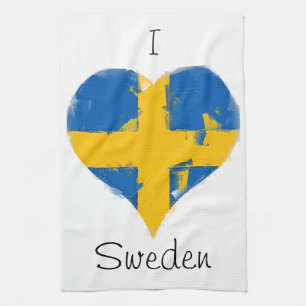 Linge De Cuisine I Heart Suède Drapeau suédois