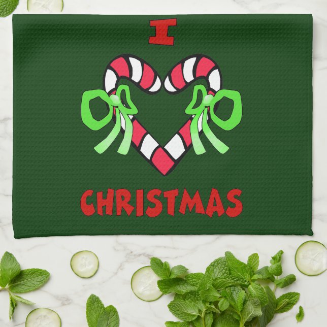 Linge De Cuisine I Love Christmas Kitchen Towel (Plié)