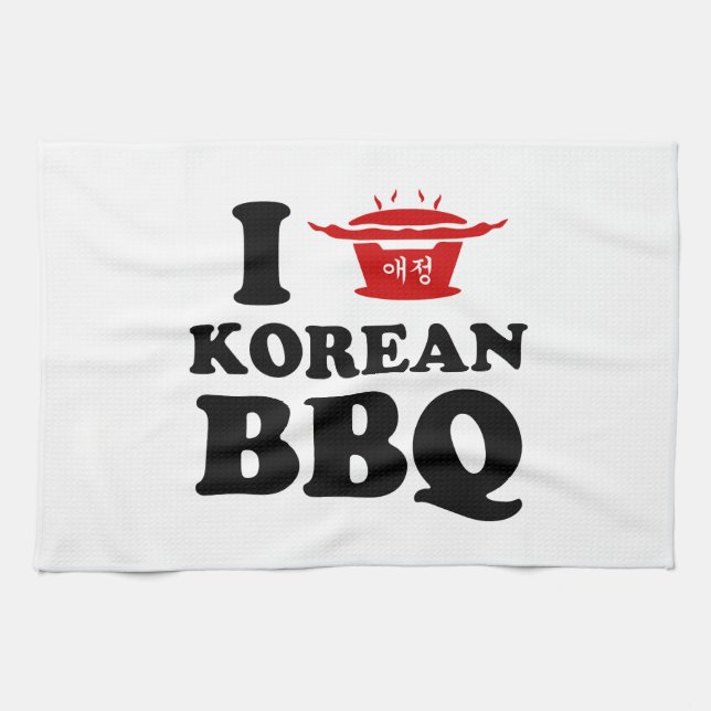 Linge De Cuisine I Love Korean BBQ (고 기 구 이) (Horizontal)