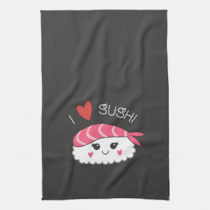 Linge De Cuisine I Love Sushi Japonais fruits de mer