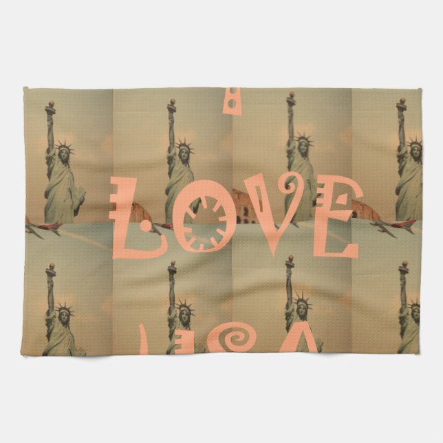Linge De Cuisine I Love USA (Horizontal)