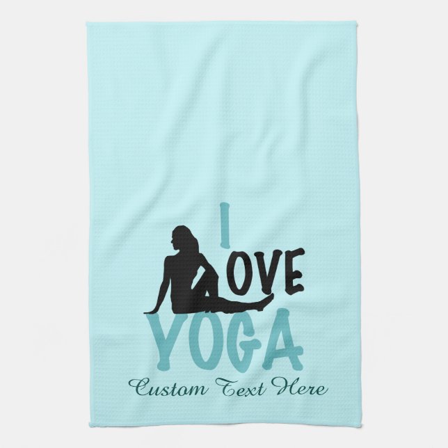 Linge De Cuisine I Love Yoga Custom Turquoise (Vertical)