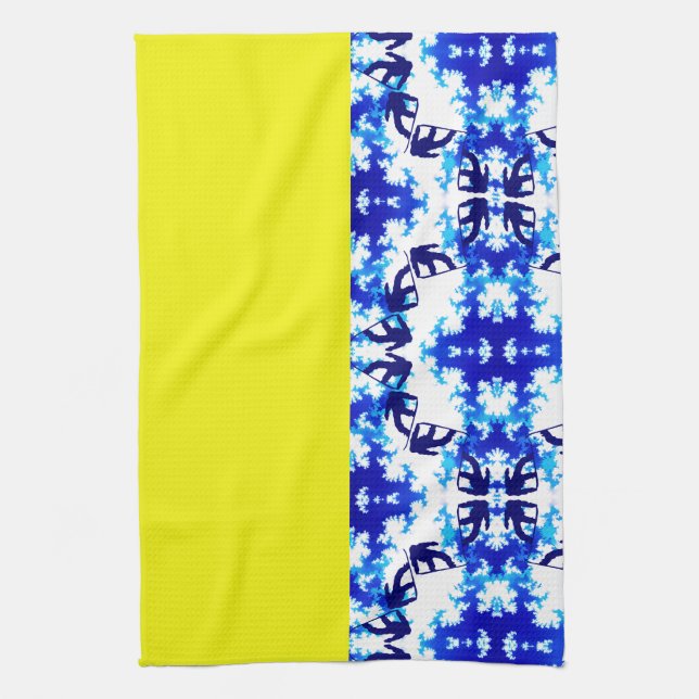 Linge De Cuisine Ice Blue Snowboard Sky Yellow Snowboard Sport (Vertical)