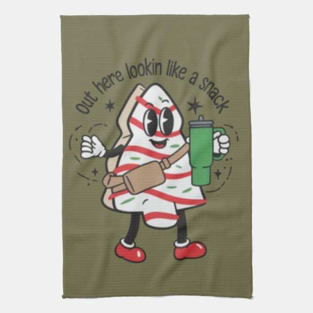 Linge De Cuisine Ici, On Dirait Un Snack Gâteau De Noël (Vertical)