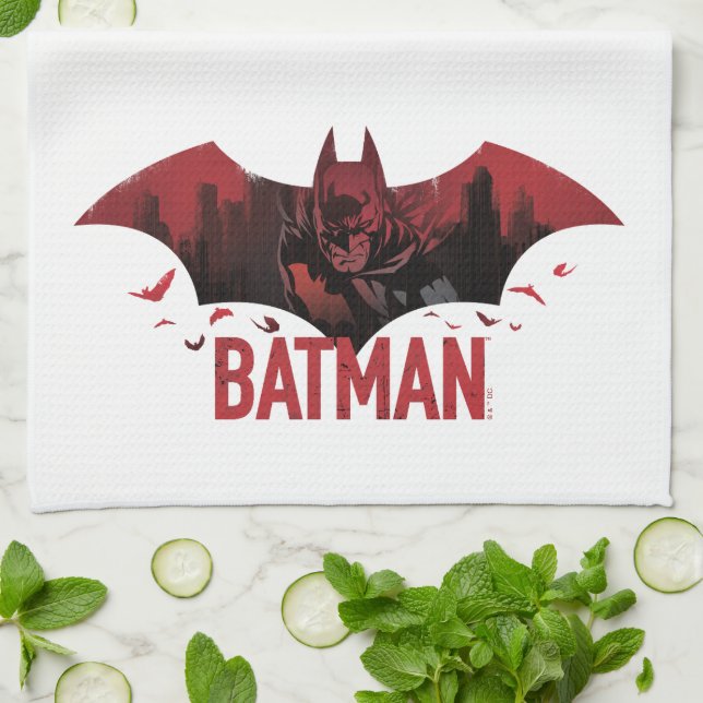 Linge De Cuisine Icône gotham de Batman Crimson (Plié)