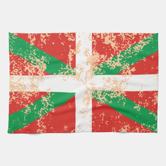 Linge De Cuisine Ikurriña usée (Horizontal)