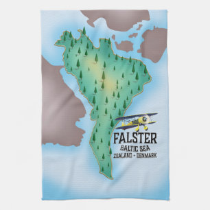 Linge De Cuisine Île de Falster Danemark affiche de voyage.