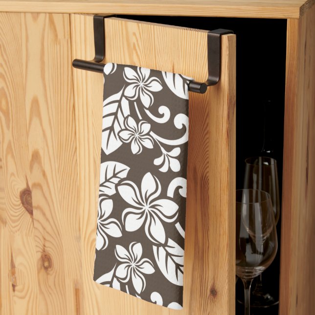 LINGE DE CUISINE ÎLE PLUMERIA (CAFÉ BROWN) (Pliage en tiers)