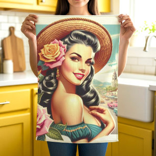 Linge De Cuisine Illustration Beauté Vintage femme