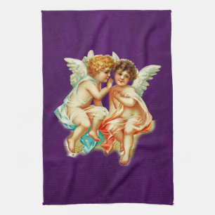 Linge De Cuisine Illustration d'anges chérubins d'éphémères vintage