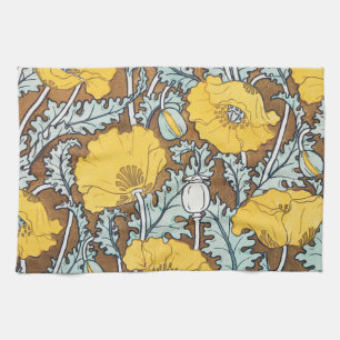 Linge De Cuisine illustration d'art pavot fleur jaune