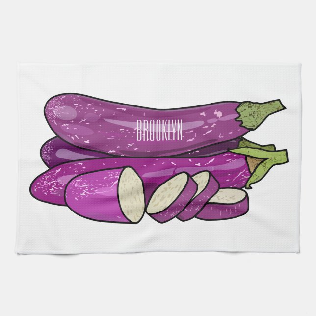 Linge De Cuisine Illustration d'aubergine (Horizontal)