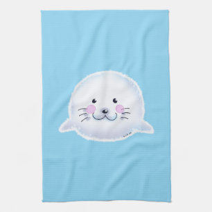 Linge De Cuisine Illustration de bébé phoque mignon et duveteux