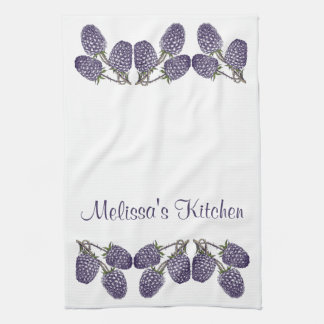Linge De Cuisine Illustration de Blackberry pourpre personnalisé