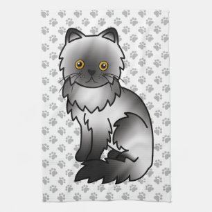 Linge De Cuisine Illustration de chat de caricature fumé persan mig