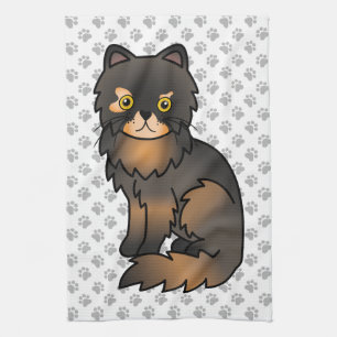 Linge De Cuisine Illustration de chat de dessin mignon de Tortie Po