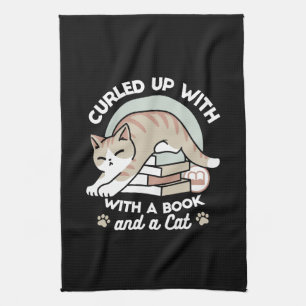 Linge De Cuisine Illustration de chat Lover - Curled Up & Cosy