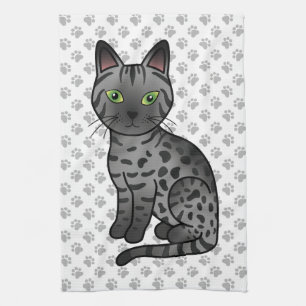 Linge De Cuisine Illustration de chats en caricature Mau Cute