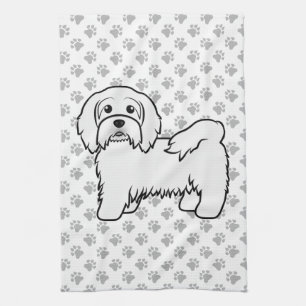 Linge De Cuisine Illustration de chien caricaturé mignon du Havanai