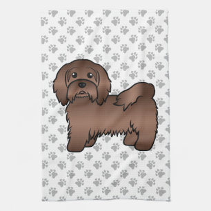 Linge De Cuisine Illustration de chien de dessin animé mignon Havan