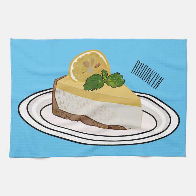 Linge De Cuisine Illustration de citron cheesecake (Horizontal)