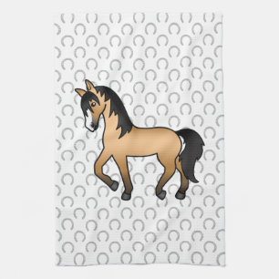 Linge De Cuisine Illustration de dessin animé mignon de cheval trot
