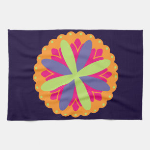 Linge De Cuisine Illustration de formes florales orange