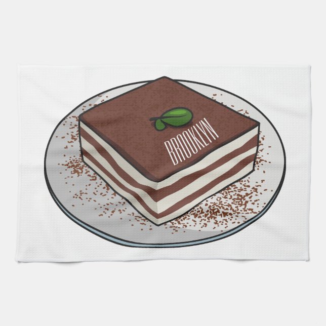 Linge De Cuisine Illustration de gâteau de Tiramisu (Horizontal)