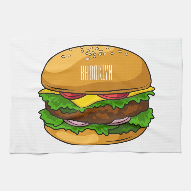 Linge De Cuisine Illustration de Hamburger (Horizontal)