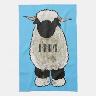 Linge De Cuisine Illustration de la caricature de mouton Valais Bla