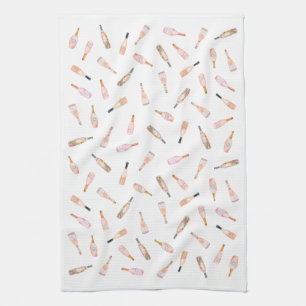 Linge De Cuisine Illustration de l'aquarelle de bouteille de vin ro